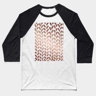 Cute knitting pattern - copper Baseball T-Shirt